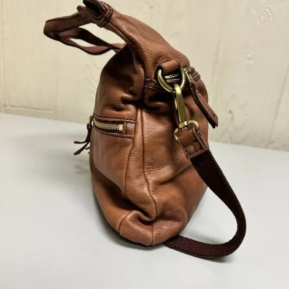 Fossil Erin Foldover Tote Shoulder Crossbody Bag Satchel Hobo Leather - Picture 7 of 16